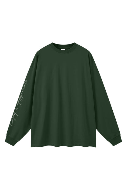 Overdimensjonert langermet unisex T-skjorte