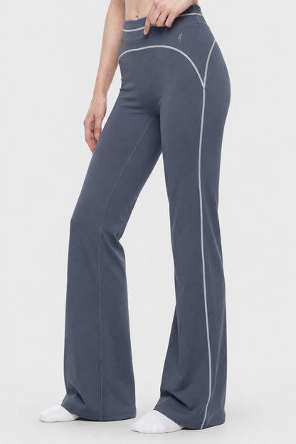 High Rise Flared Topstitching Pants by Lilliroa, image 3