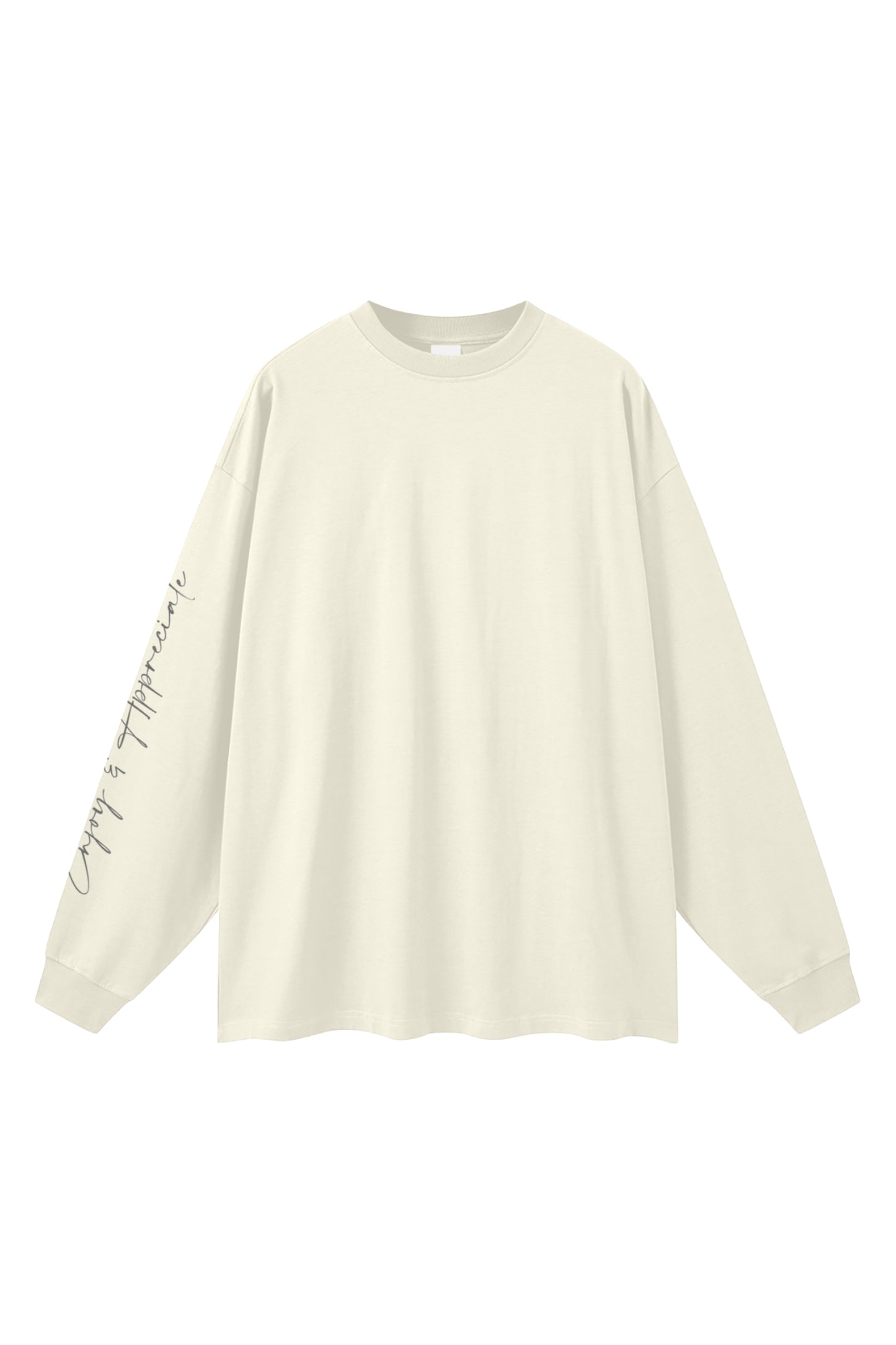Overdimensjonert langermet unisex T-skjorte