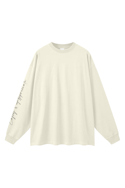 Overdimensjonert langermet unisex T-skjorte