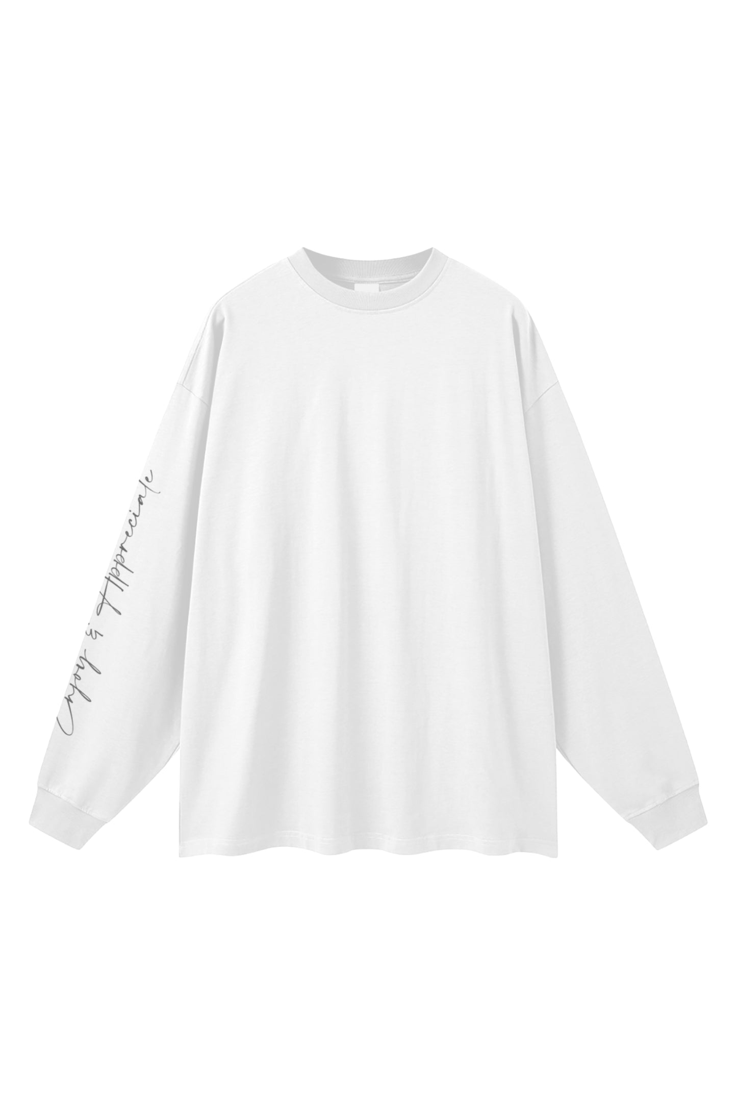 Overdimensjonert langermet unisex T-skjorte