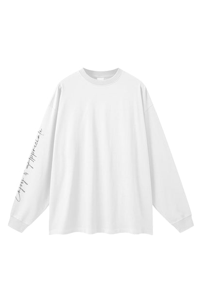 Overdimensjonert langermet unisex T-skjorte