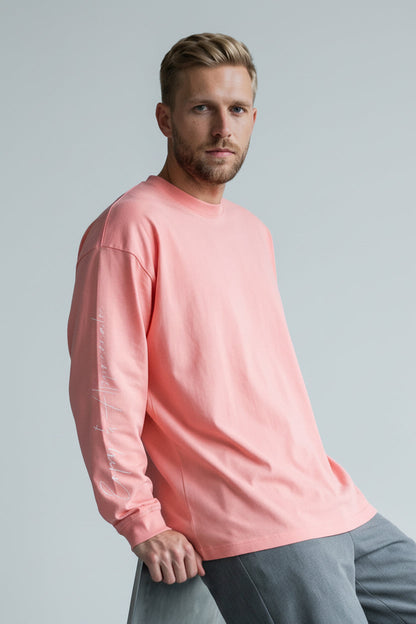 Overdimensjonert langermet unisex T-skjorte