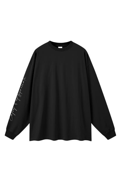 Overdimensjonert langermet unisex T-skjorte