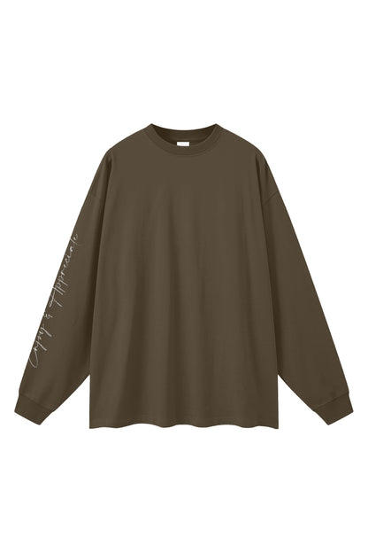 Overdimensjonert langermet unisex T-skjorte