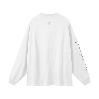 Overdimensjonert langermet unisex T-skjorte