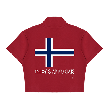 Norway Edition Zip Top in red by Lilliroa, image 2