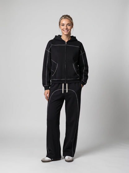 Fleece Sweatpants With Contrast Stitching