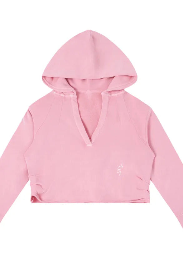 Pink hoodie on a white background