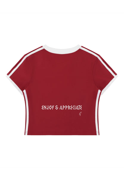 Norway Edition Crop T-Shirt in red by Lilliroa, image 2