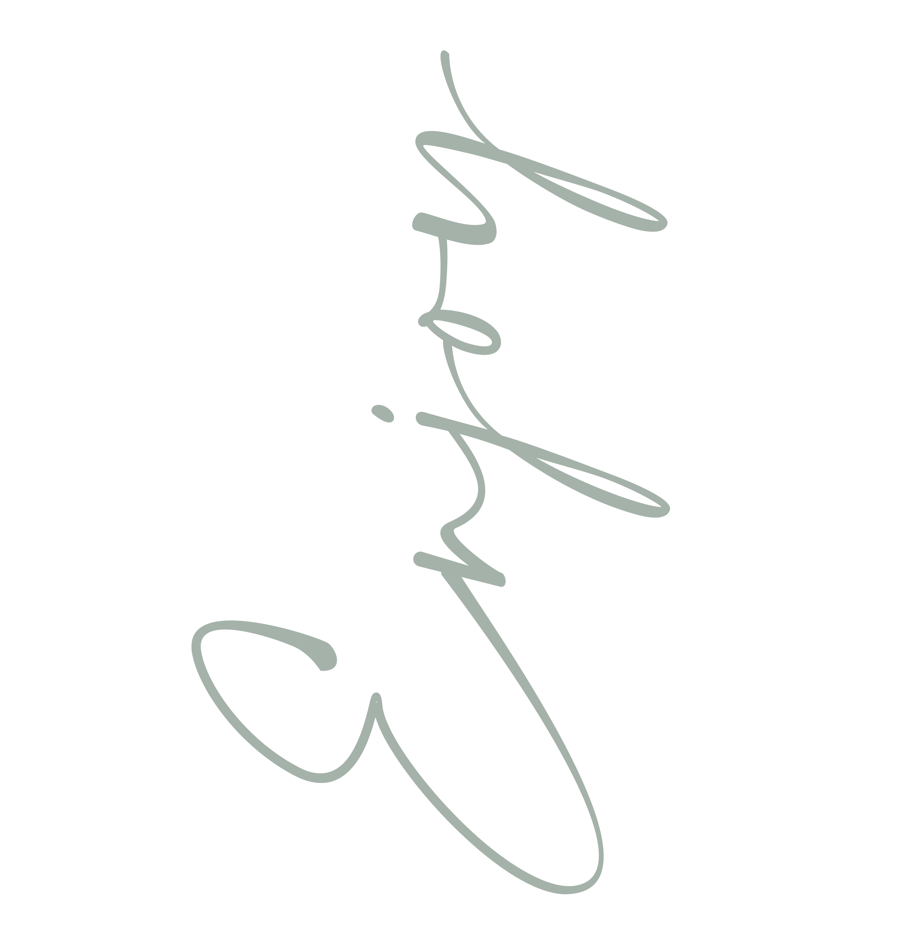 A minimalist light gray cursive signature logo.