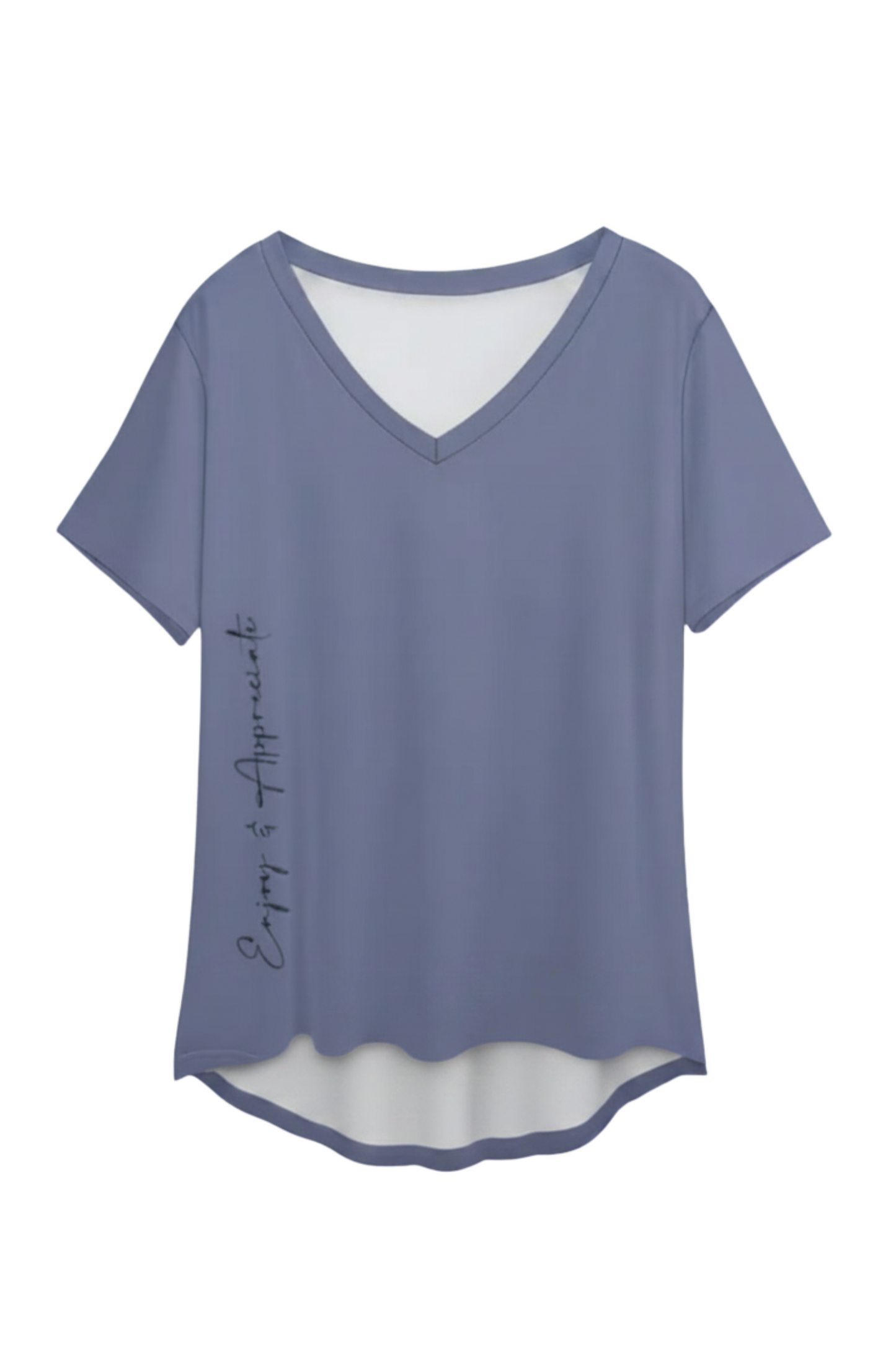 Blue t-shirt with a white undershirt on a white background