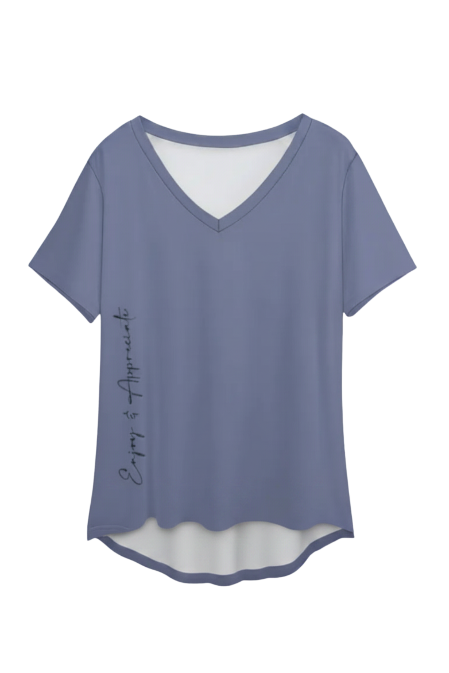 Blue t-shirt with a white undershirt on a white background