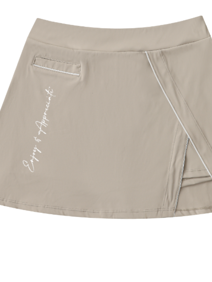 High-Waist Pocketed A-Line Skort