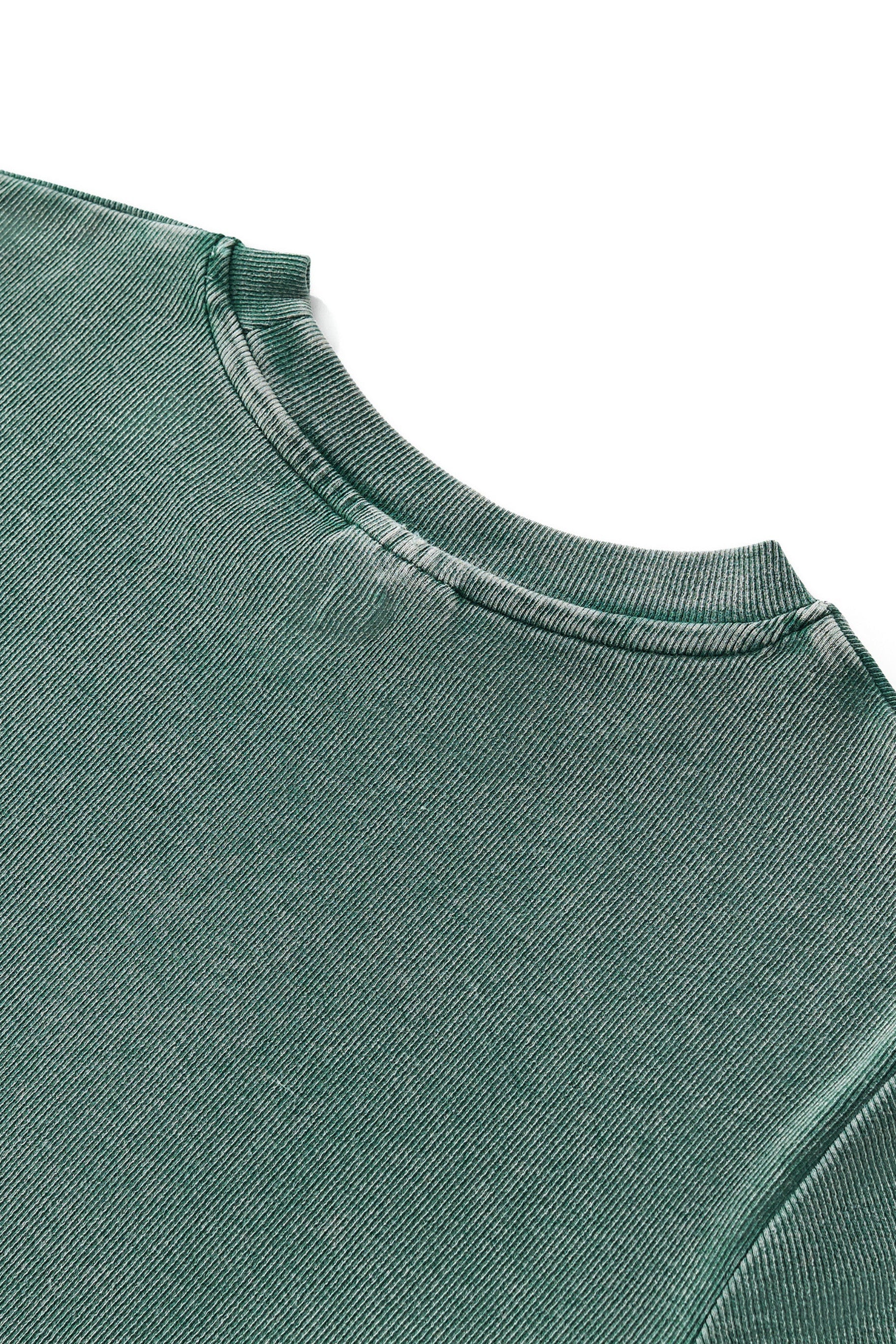 Close-up of a green sweater with a white background