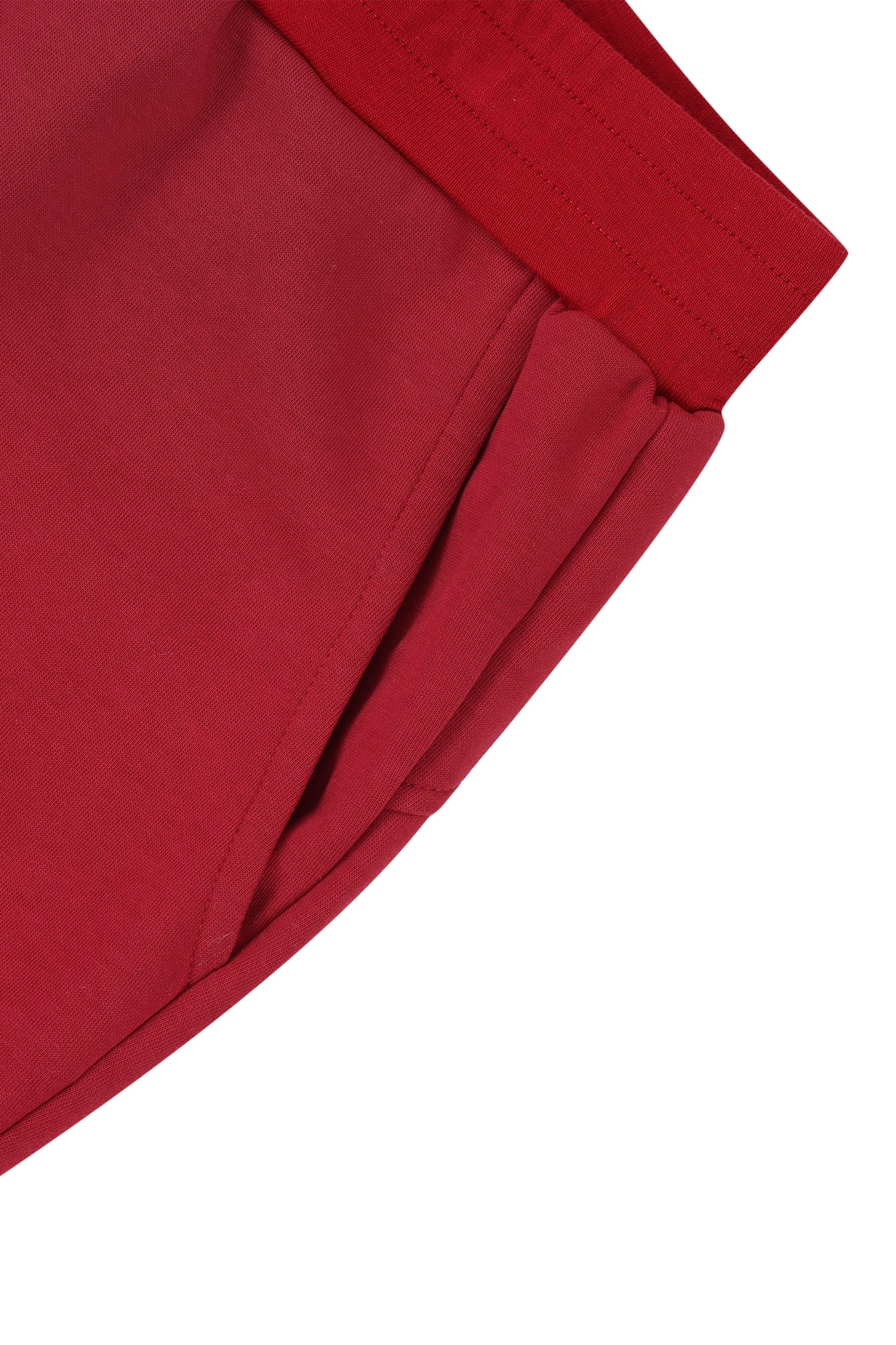 Close-up of red pants on a white background