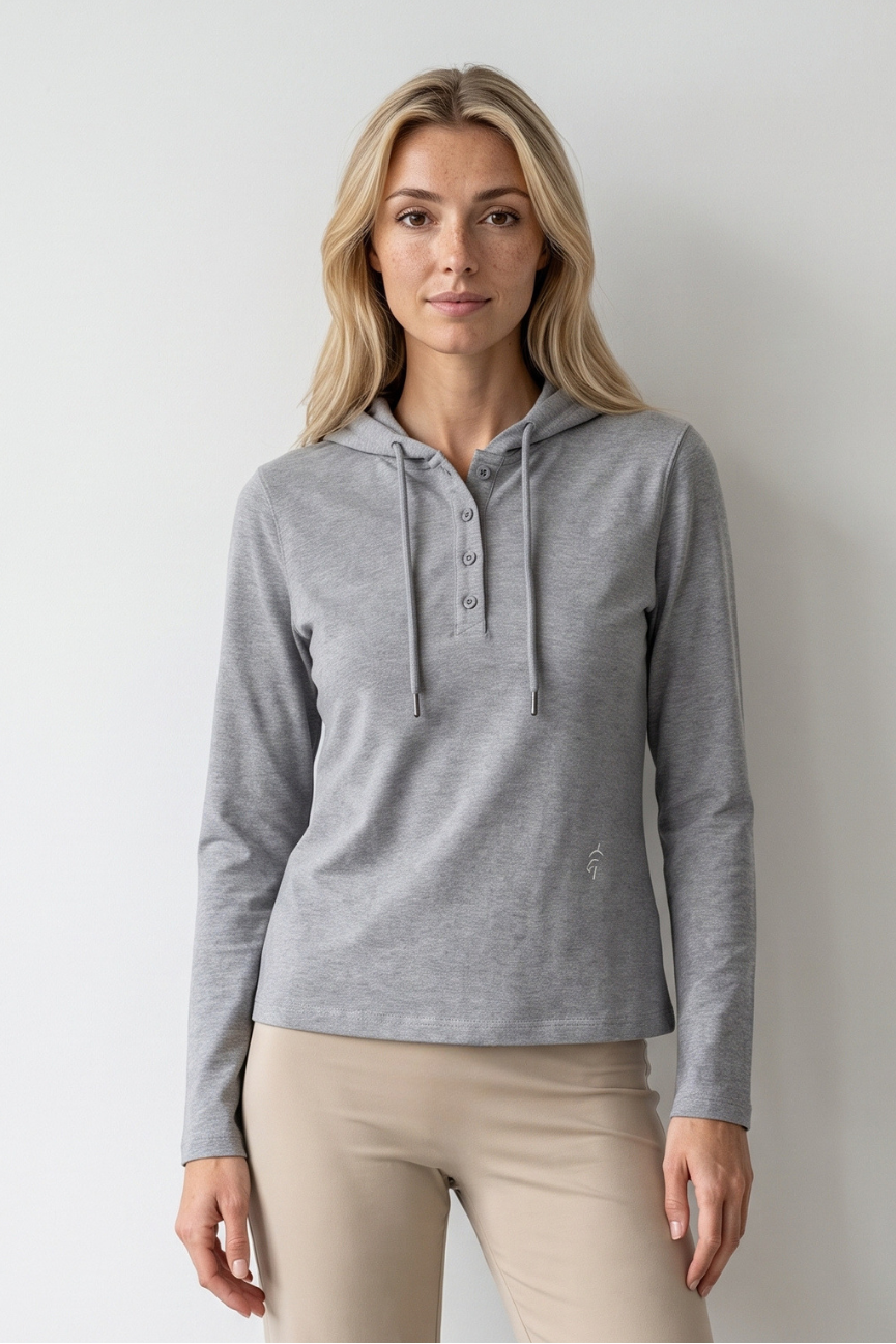 Slim Half-Button Hoodie by Lilliroa, image 3