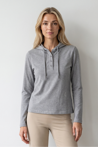 Slim Half-Button Hoodie by Lilliroa, image 3