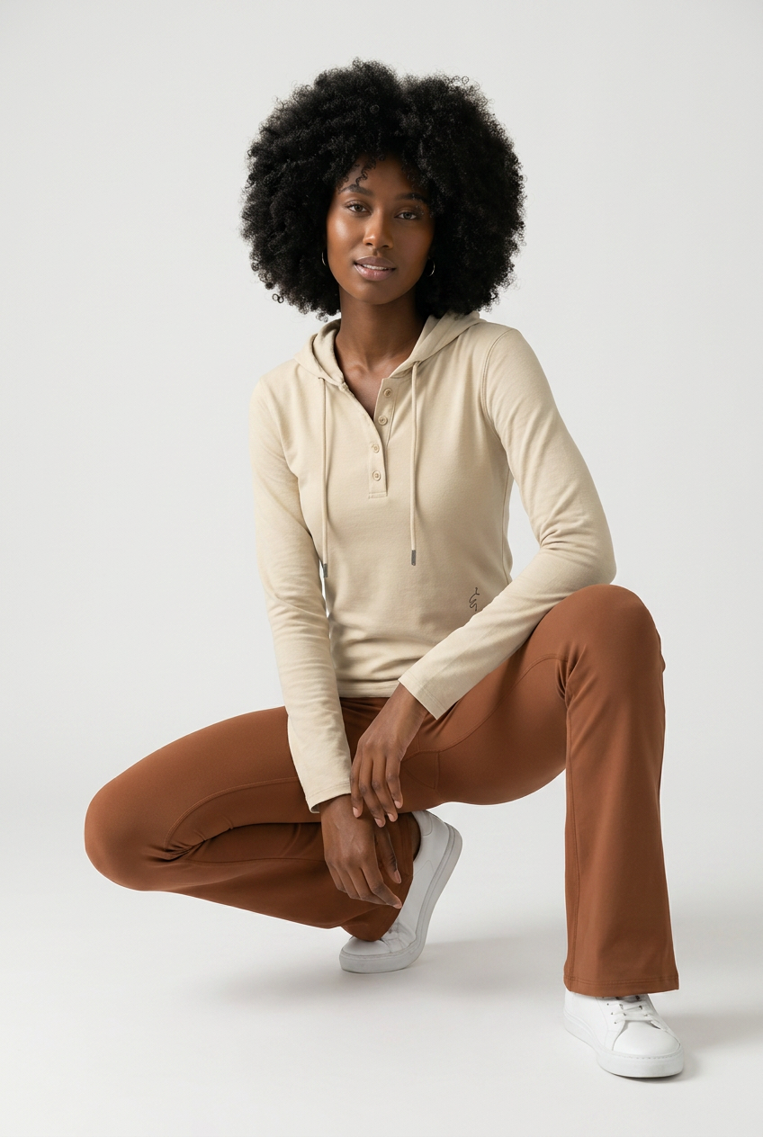 Slim Half-Button Hoodie by Lilliroa, image 2