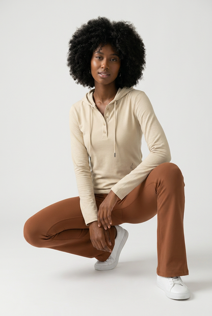 Slim Half-Button Hoodie by Lilliroa, image 2