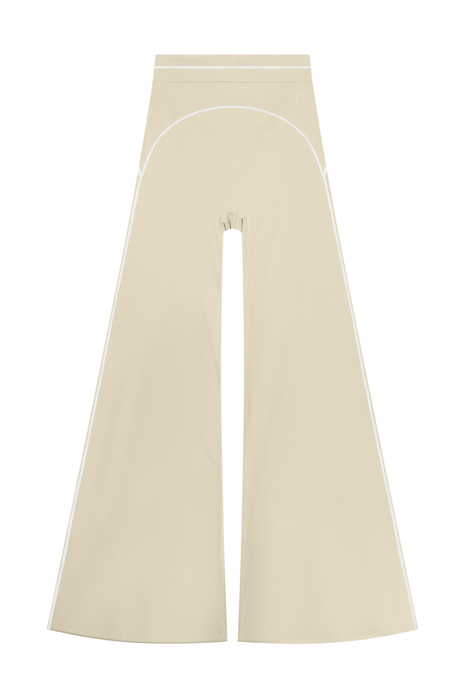 High Rise Flared Topstitching Pants with white contrast stitching, by Lilliroa