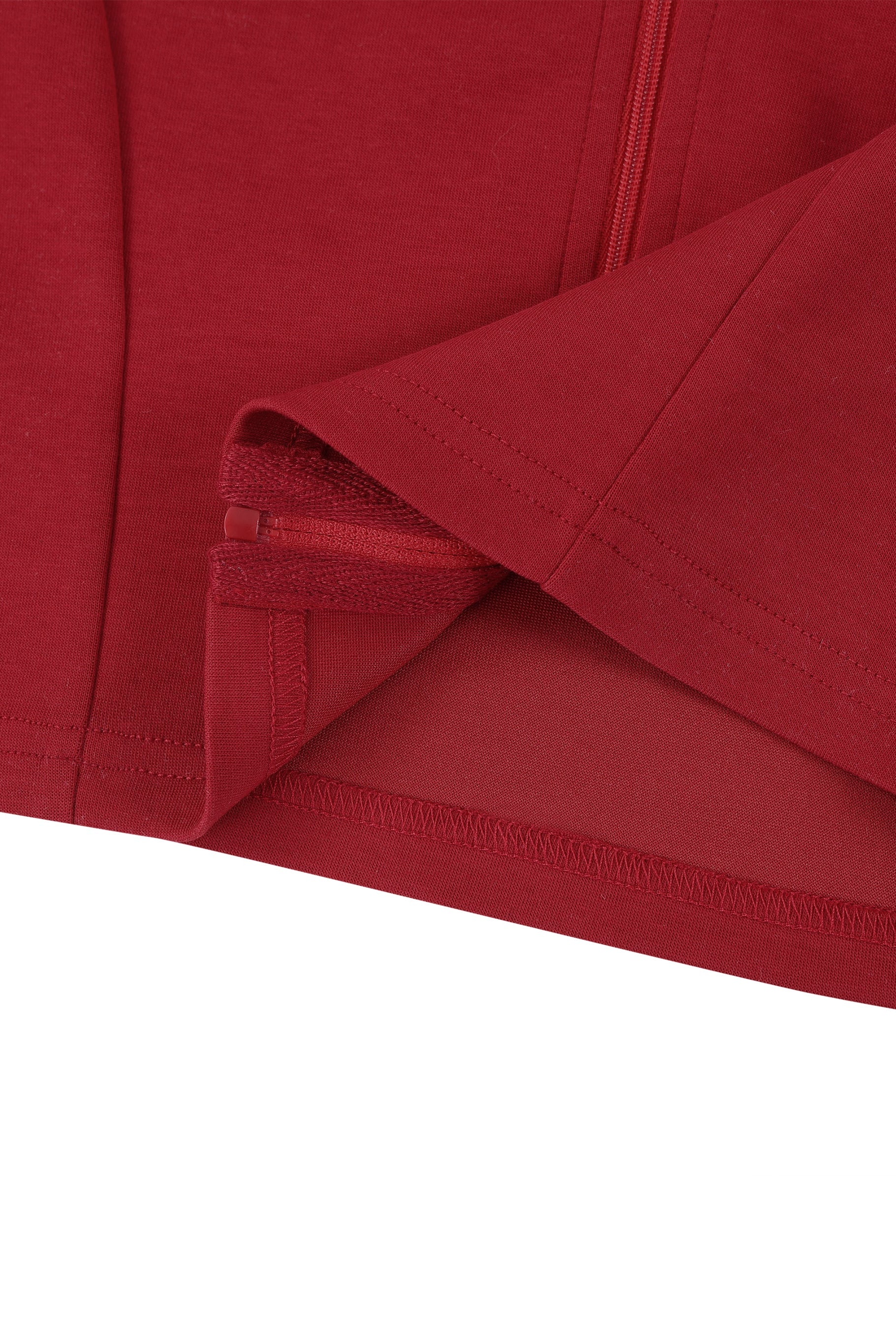 Close-up of a red fabric with a white background