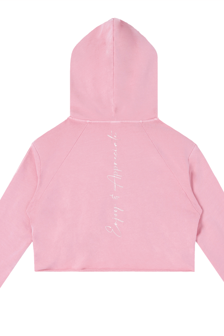 Pink hoodie on a white background