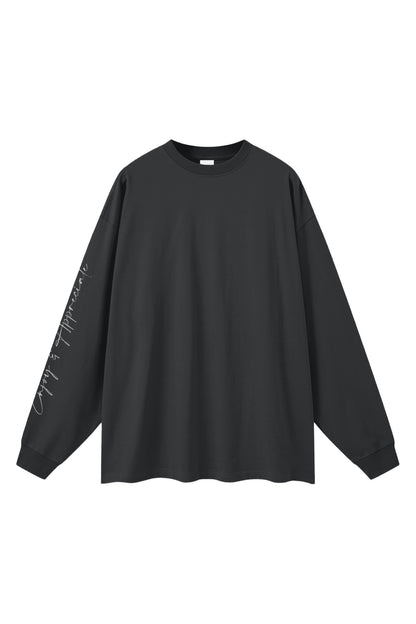 Overdimensjonert langermet unisex T-skjorte