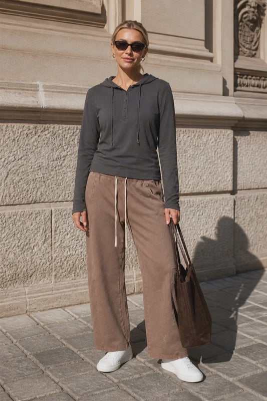 Slim Half-Button Hoodie by Lilliroa, product video
